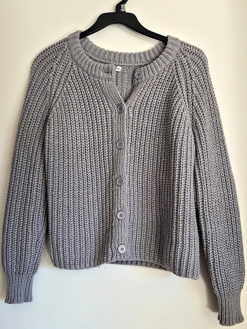 Gray Knit Cardigan Size Medium